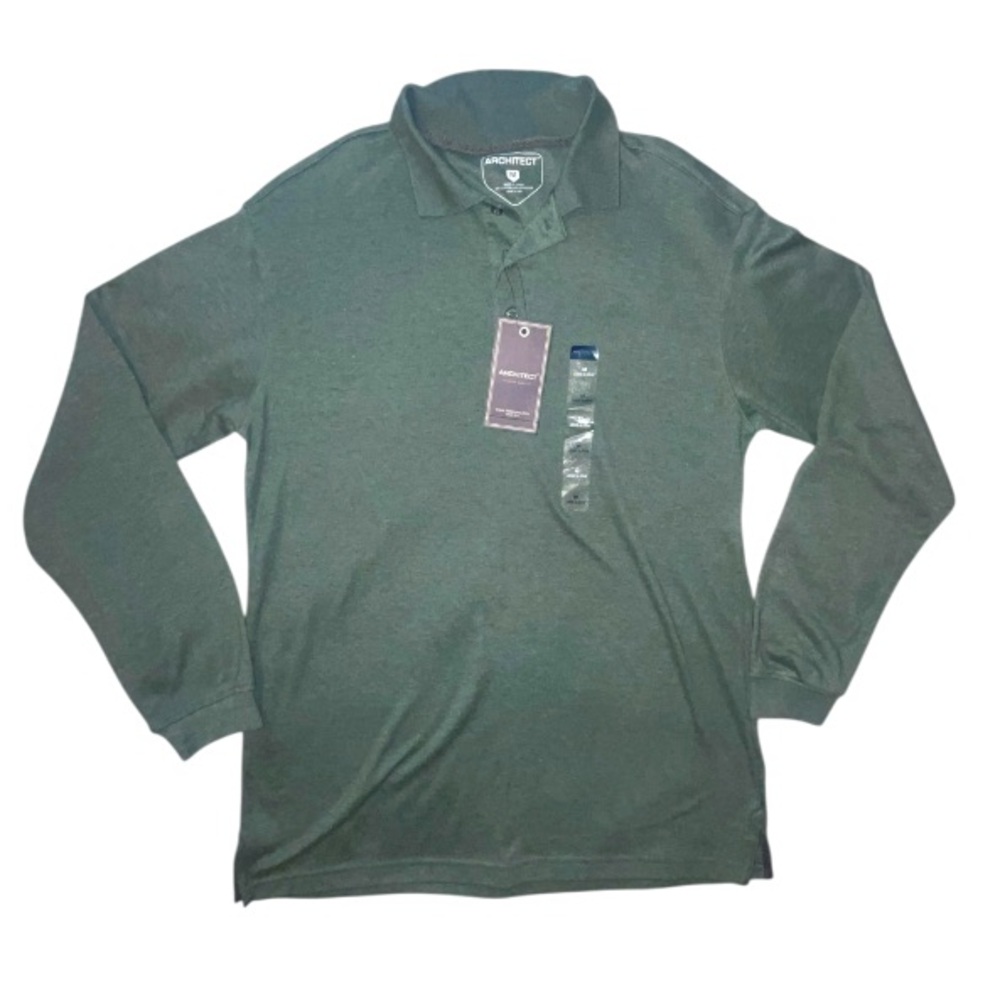 Architect Long Sleeve Green Polo Shirt Size Medium New with Tags